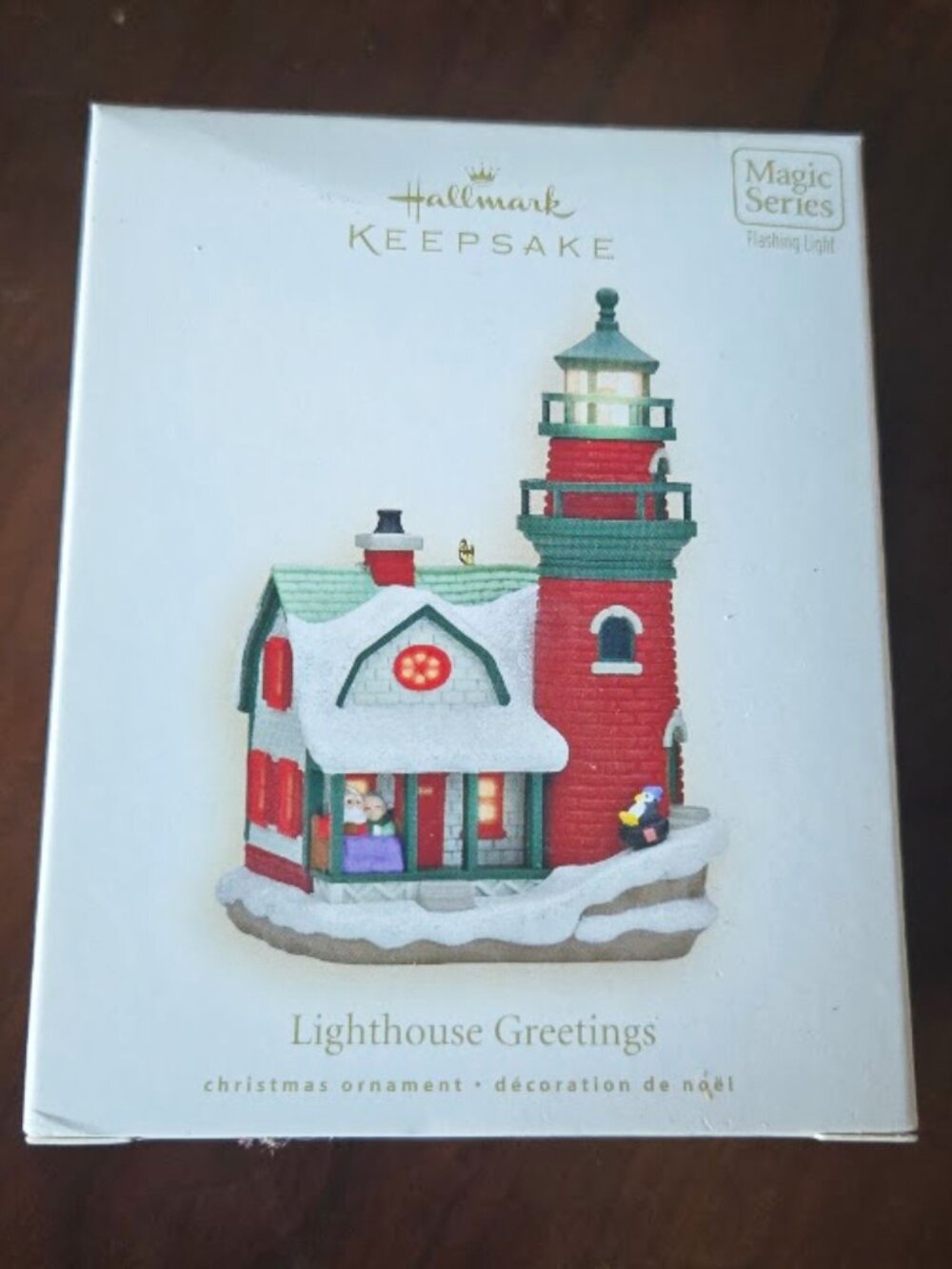 2008 New in Box Hallmark Keepsake Magic Series Lighthouse Greetings Ornament